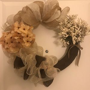 Burlap ribbon wreath
